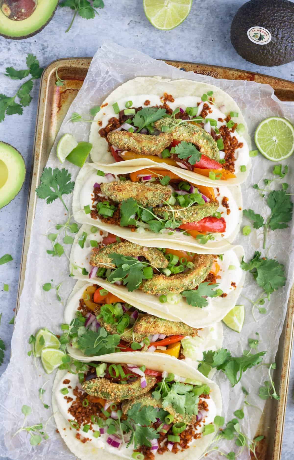 Gluten-Free Vegan Crispy Avocado Tacos