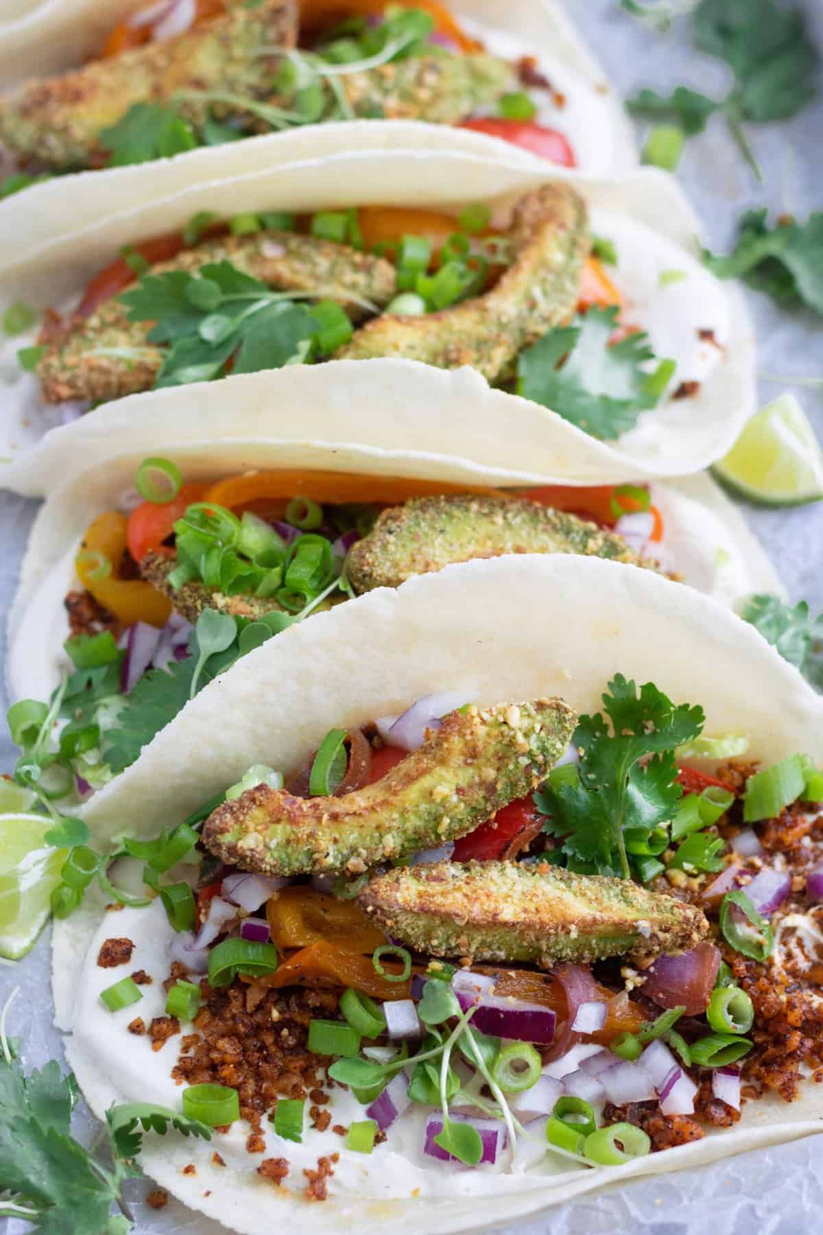 Paleo Vegan Crispy Air Fryer Avocado Tacos