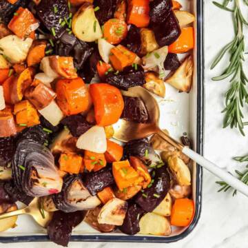 Herb Garlic Roasted Root Vegetables