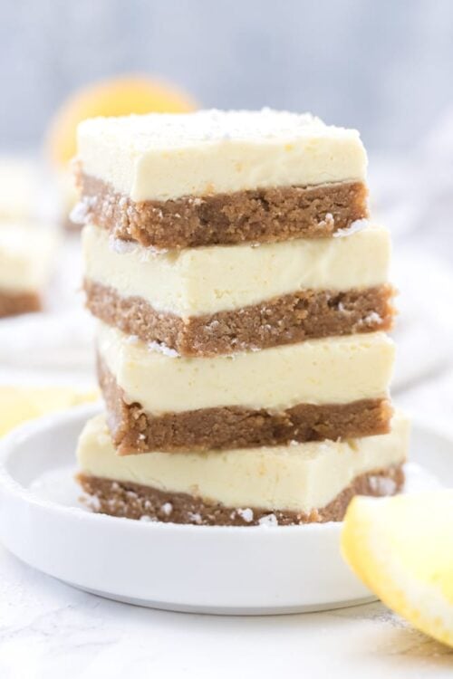 Vegan, GlutenFree, NutFree Frozen Lemon Bars Eating by Elaine