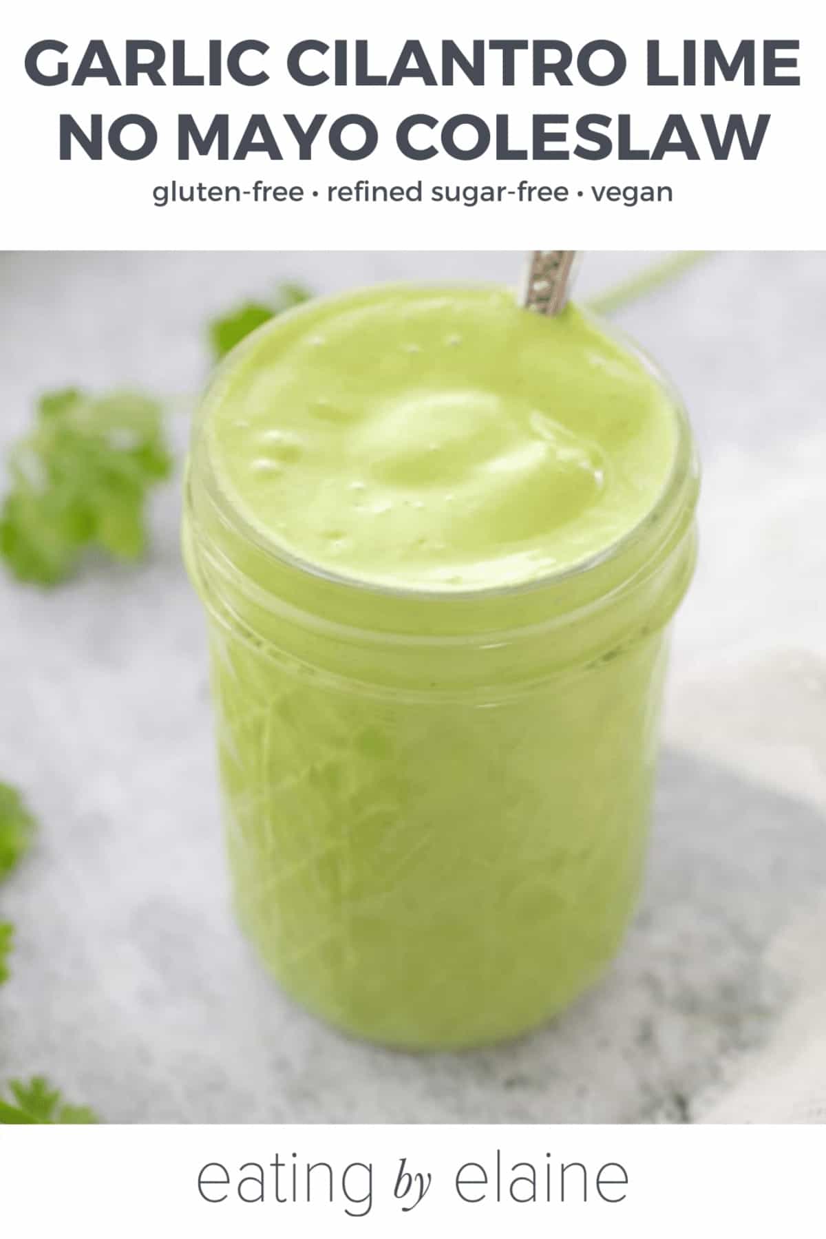 Garlic Cilantro Lime No Mayo Coleslaw Recipe Eating by Elaine