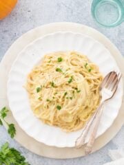 Creamy Vegan Pumpkin Garlic Pasta