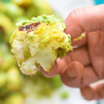 Crispy Cauliflower Poppers Close Up Shot