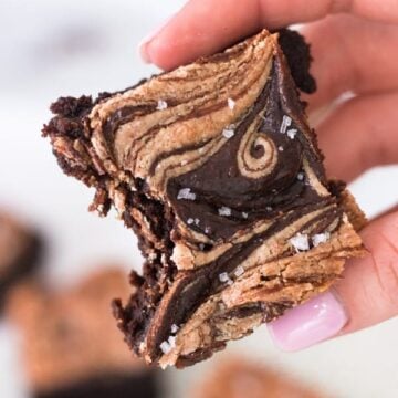 Vegan Gluten Free Sweet Potato Brownies with Almond Butter Swirl