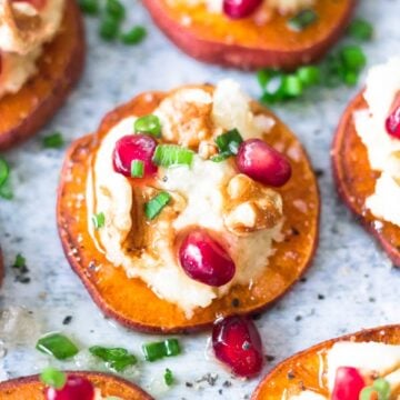 Sweet Potato Rounds with Vegan Ricotta Cheese