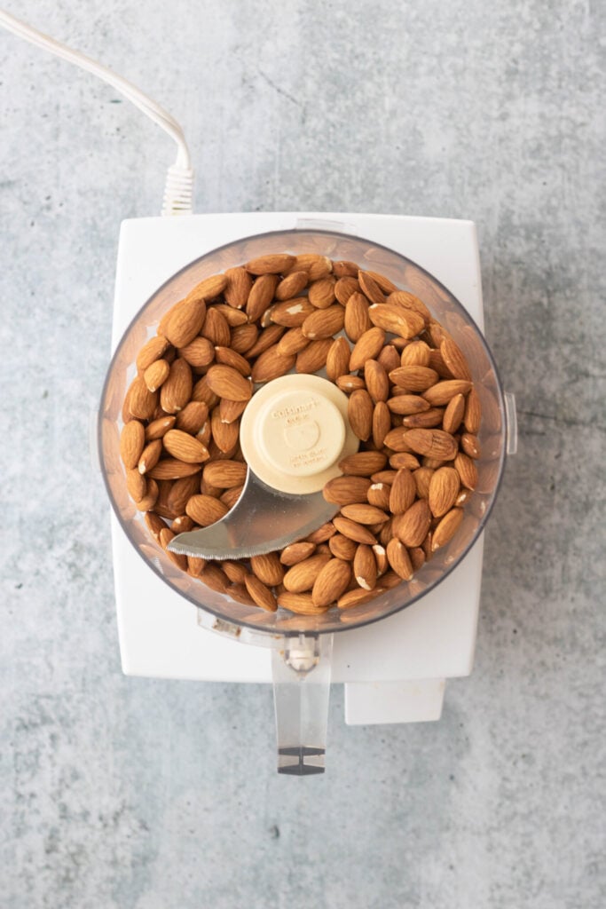 Raw Almonds in Food Processor
