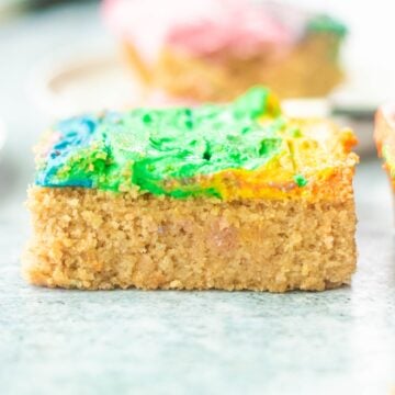 Vegan Gluten-Free Vanilla Cake with Rainbow Frosting