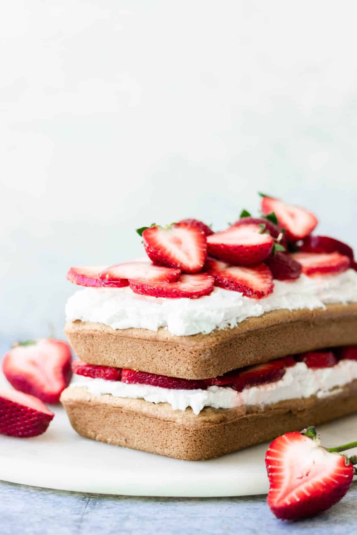 Vegan Gluten Free Strawberry Shortcake Cake refined sugar free 