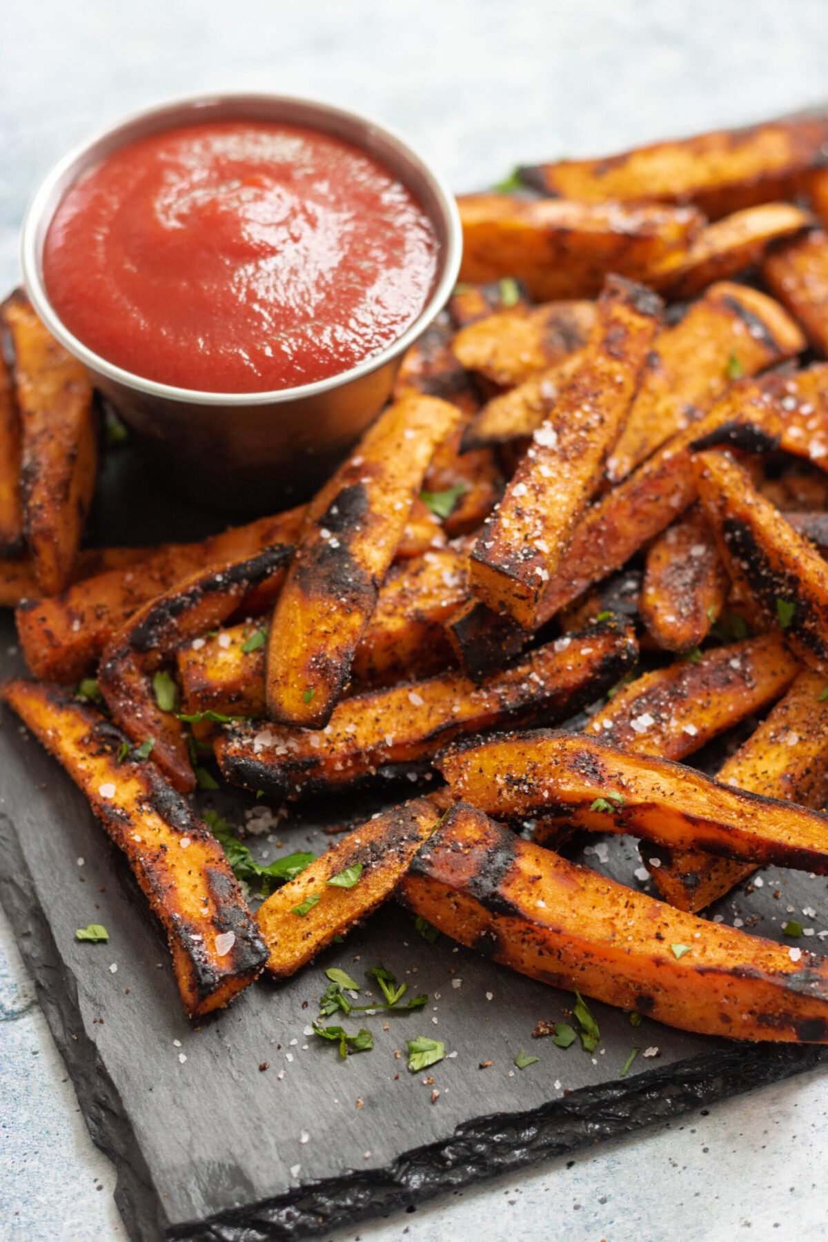 Grilled Sweet Potato Fries Eating by Elaine