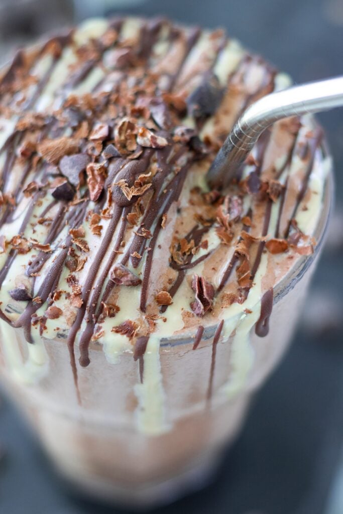 vegan tahini date cocoa smoothie