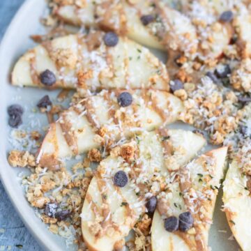 apple nachos with almond butter