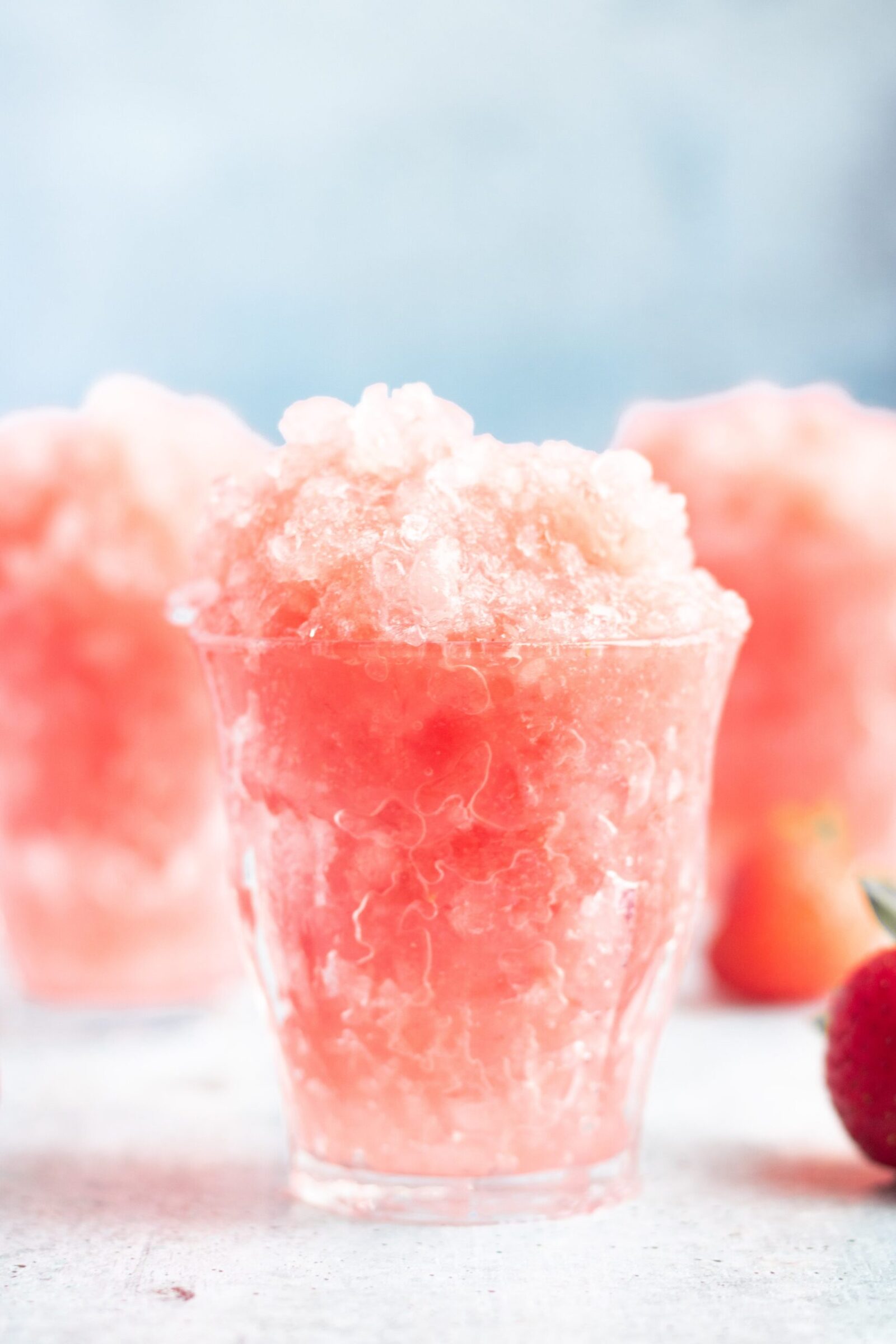 Homemade DyeFree Strawberry Snow Cones Eating by Elaine