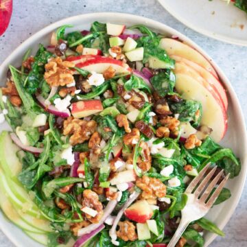 vegan apple arugula salad