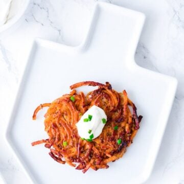 Spiralized Sweet Potato Latkes