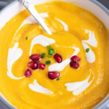 Creamy Vegan Maple Roasted Butternut Squash Soup