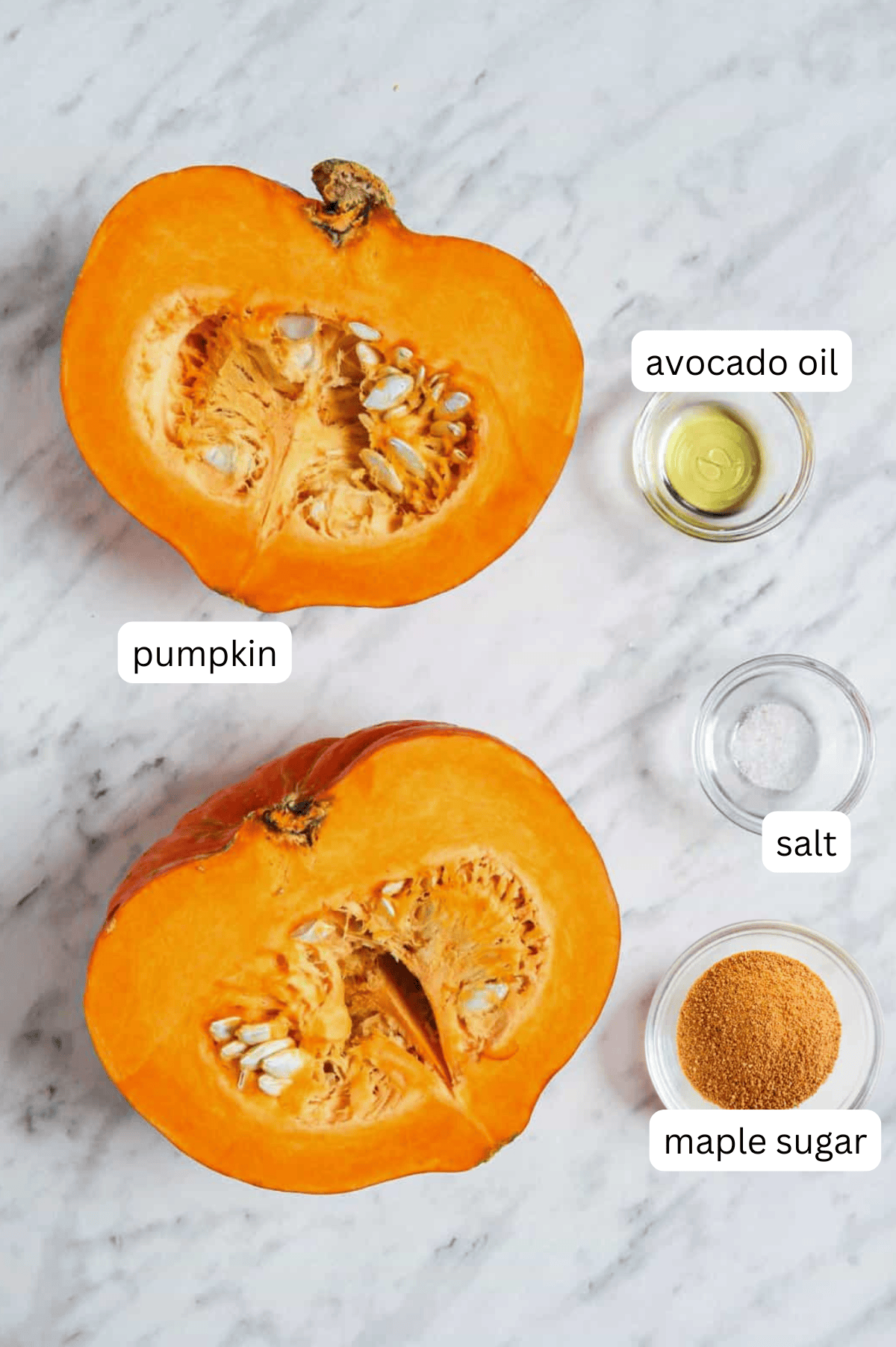 Roasted pumpkin seed ingredients with a white background.