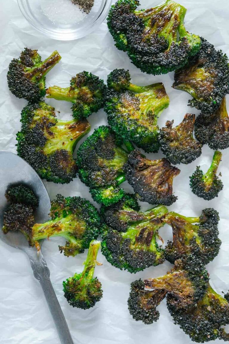 Crispy QuickRoasted Smashed Broccoli Eating by Elaine
