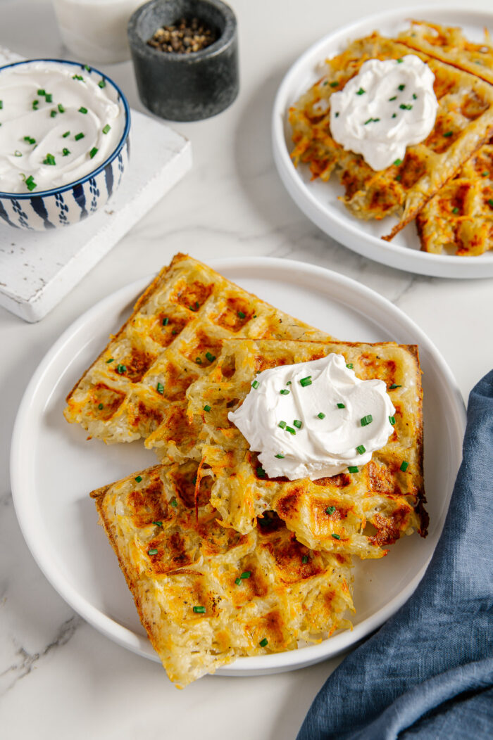Crispy Potato Latke Waffles (Vegan + Gluten-Free) - Eating by Elaine