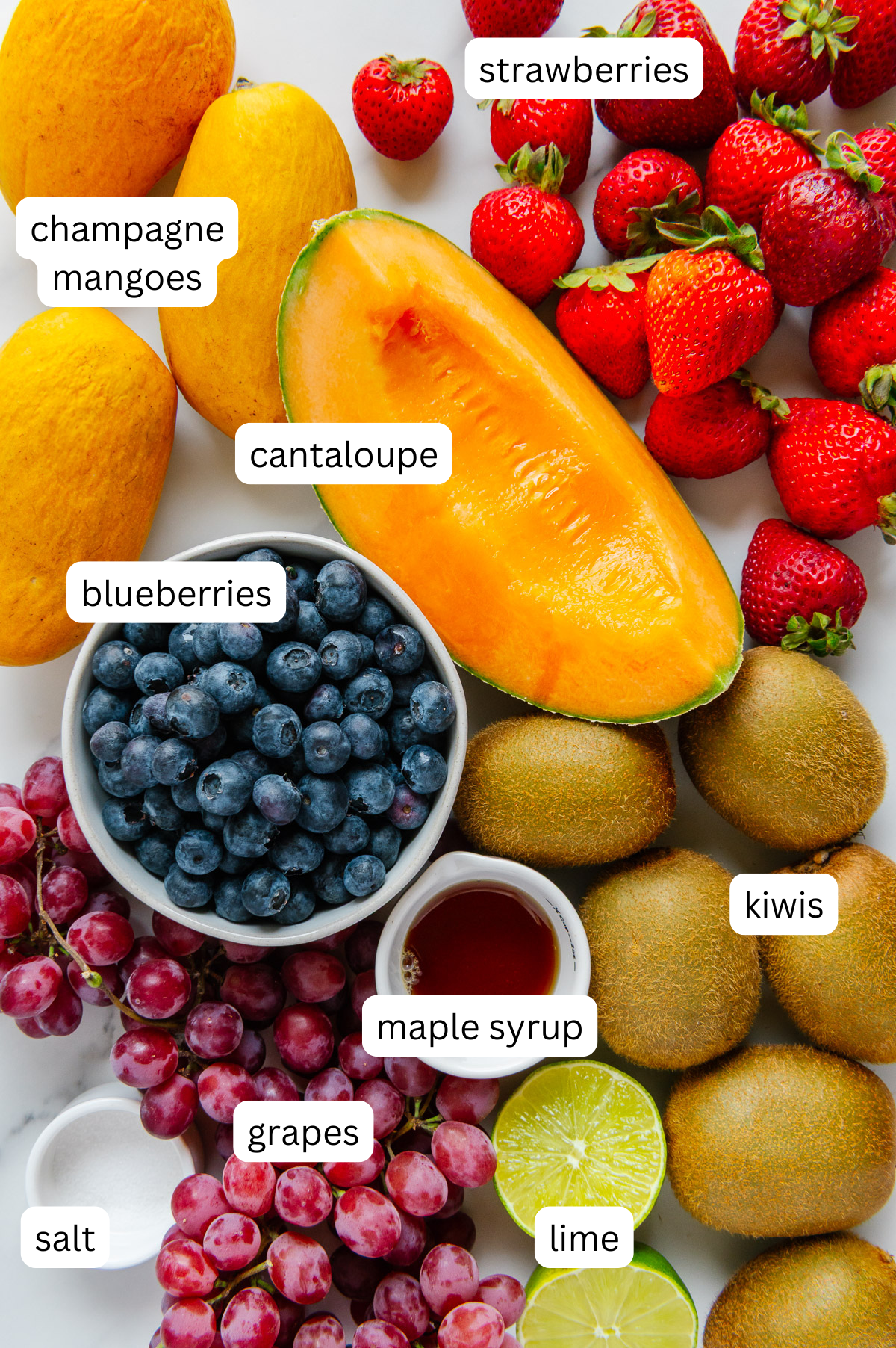 Ingredients of Nature's Skittles prior to the fruit being chopped.