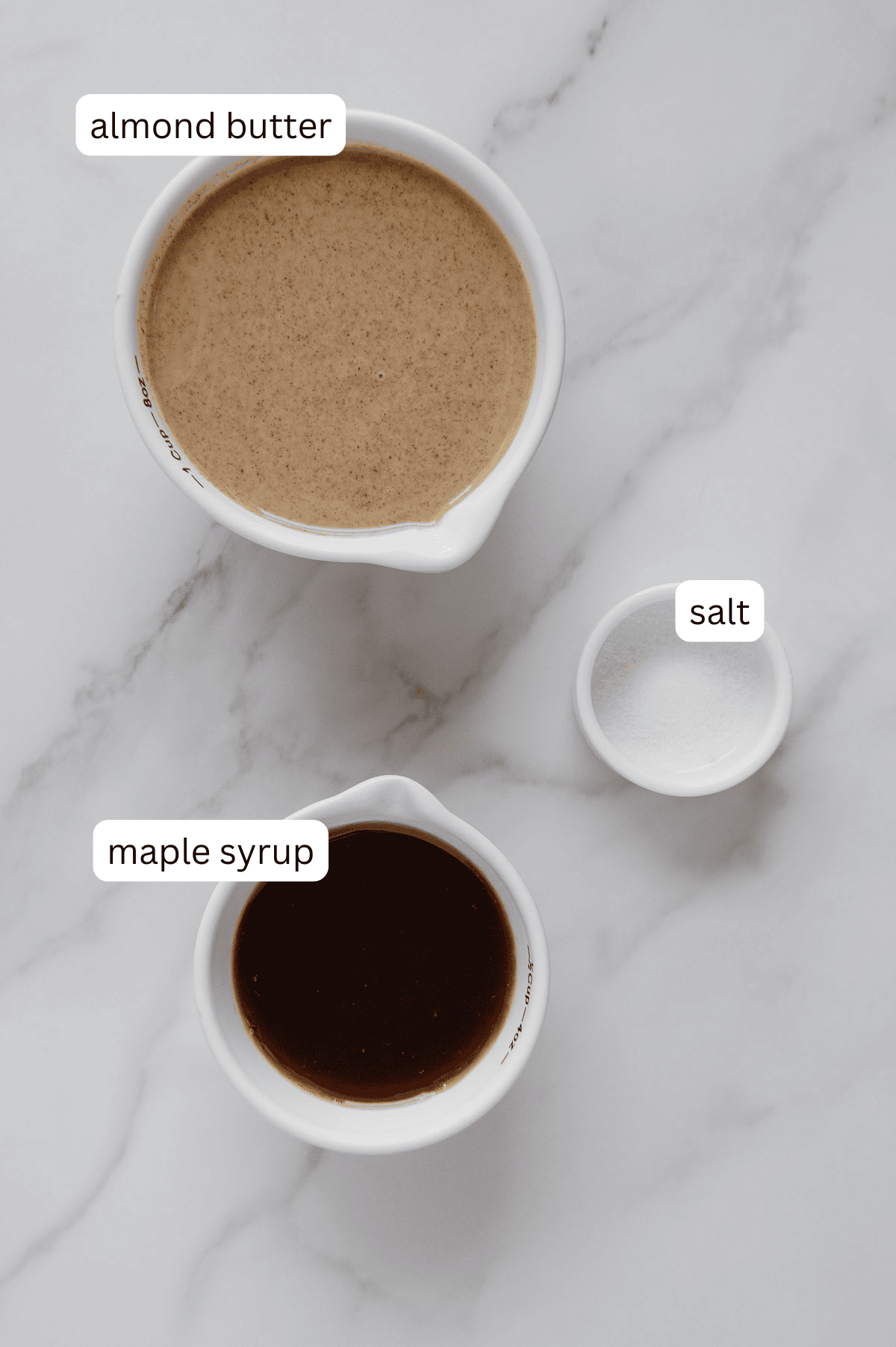 Ingredients of the caramel layer of a homemade Twix bar.