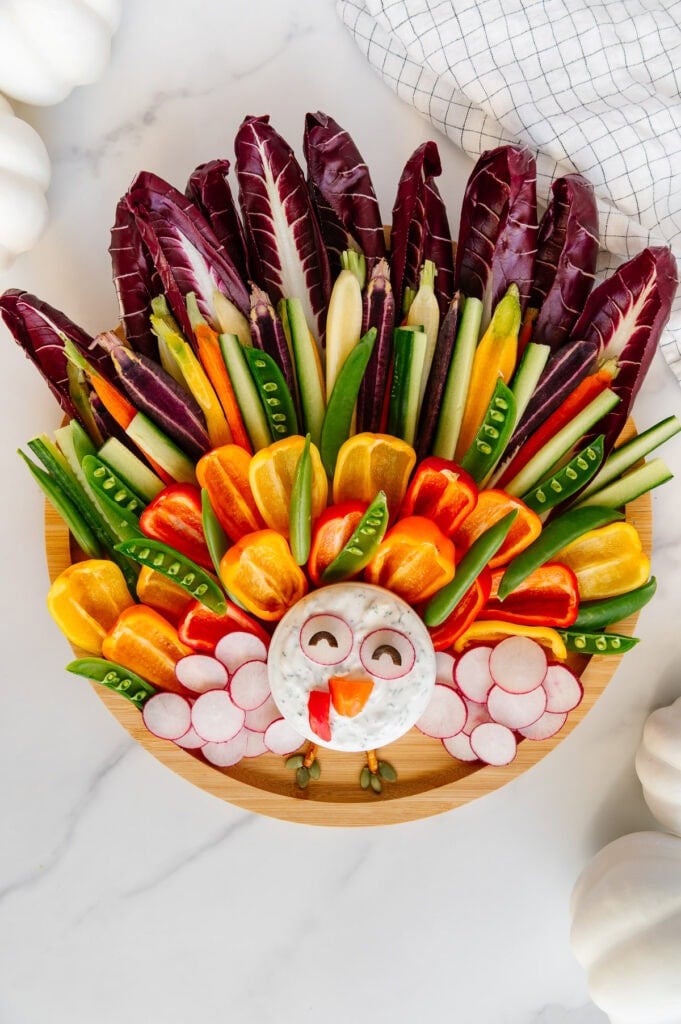 Thanksgiving turkey vegetable platter.